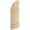 Ekena Millwork Smooth 3 Board Joined Board-n-Batten w/Quarter Round Arch Top Faux Wood Shutters, 16 1/2W x 64H, PR SHUBJQ16X64SMPR - alternate 5